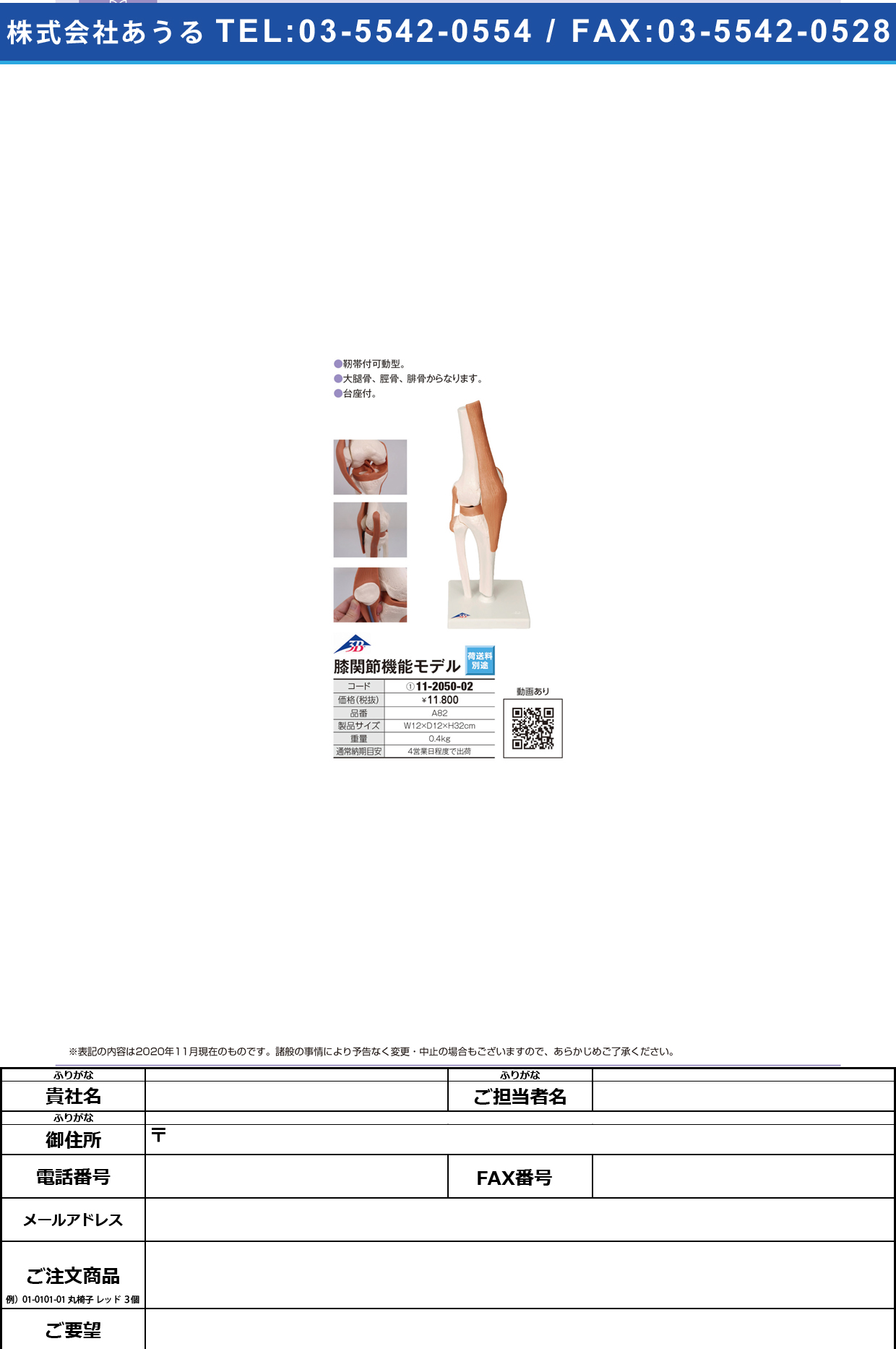 (11-2050-02)膝関節モデル(台付) A82(12X12X32CM)A82(12X12X32CM)(11-2050-02)【日本３Ｂサイエンティフィック】(販売単位:1)【1単位】【2021年カタログ商品】