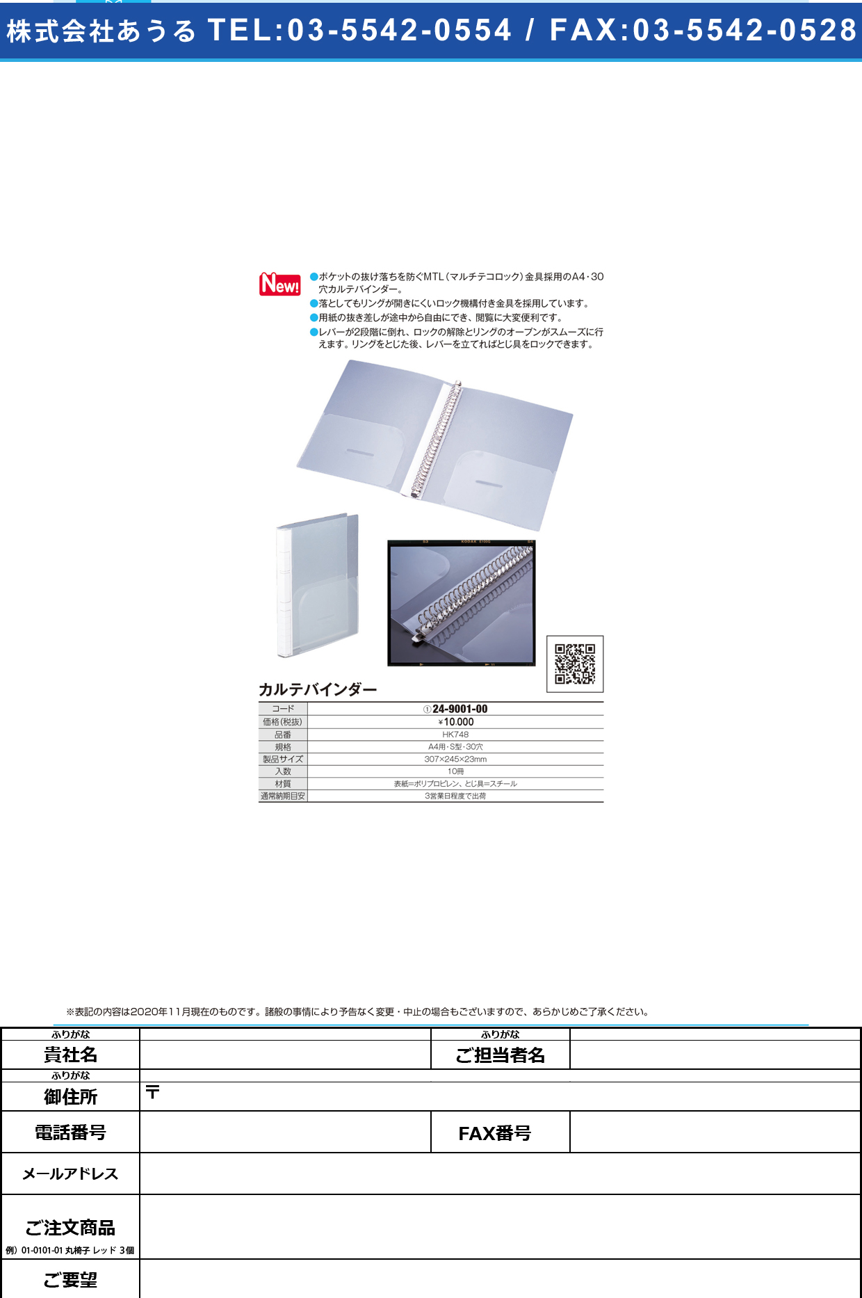 カルテバインダー HK748(A4・S・30ケツ)10サツHK748(A4･S･30ｹﾂ)10ｻﾂ(24-9001-00)【ＬＩＨＩＴＬＡＢ．】(販売単位:1)
