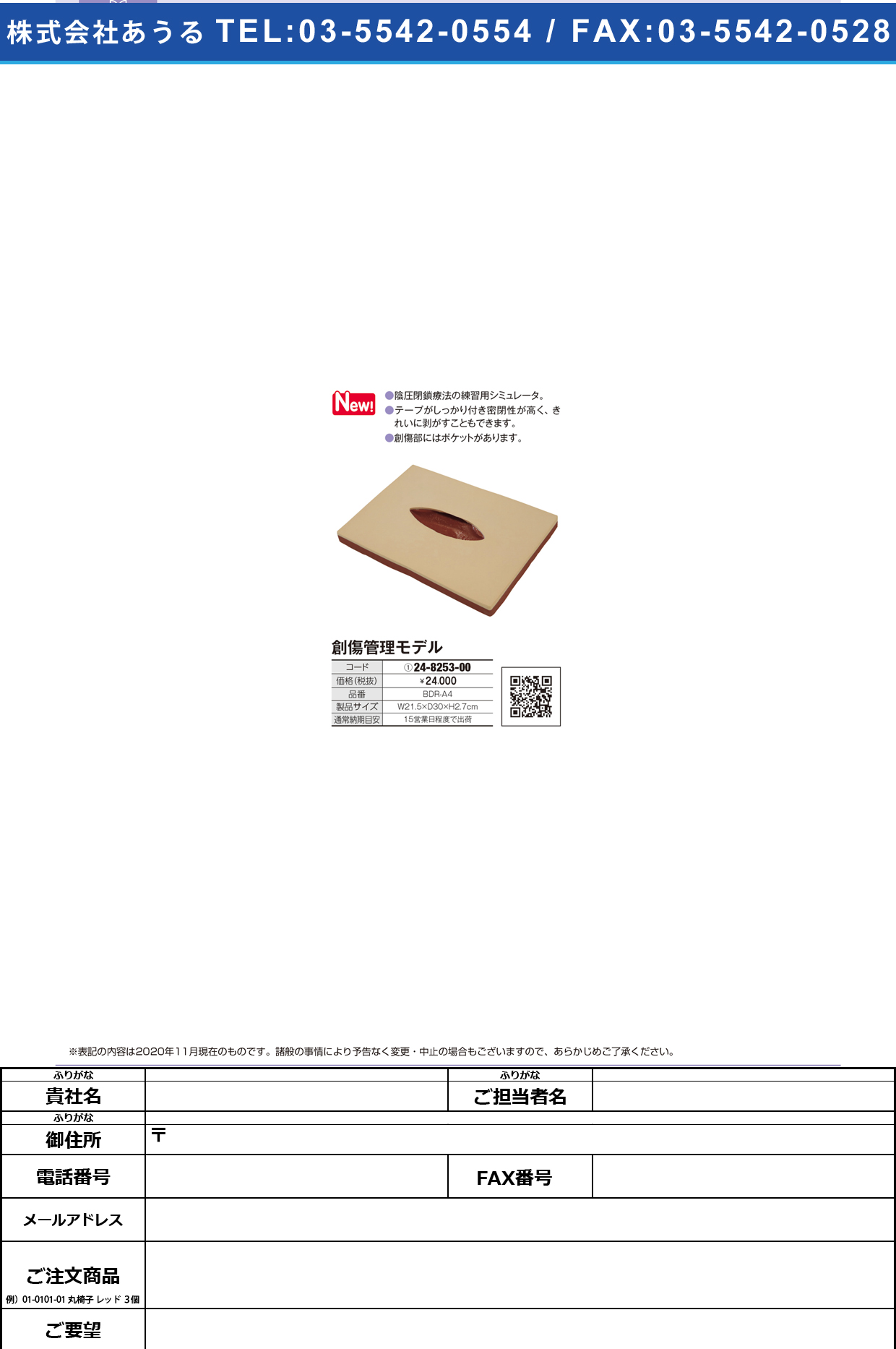 創傷管理モデル BDR-A4BDR-A4(24-8253-00)【レジーナ】(販売単位:1)
