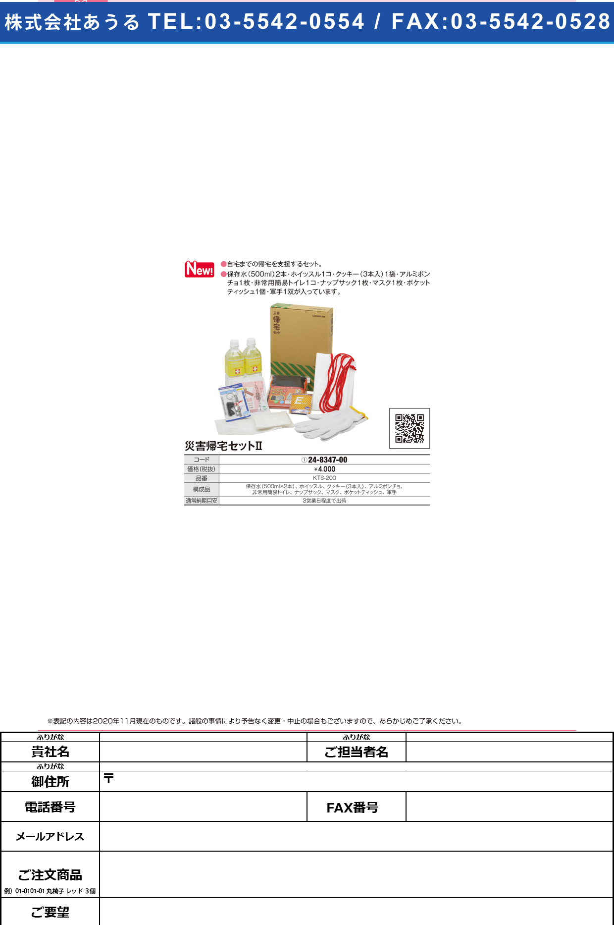 災害帰宅セットⅡ(A4ファイルサイズKTS-200KTS-200(24-8347-00)【㈱キングジム】(販売単位:1)